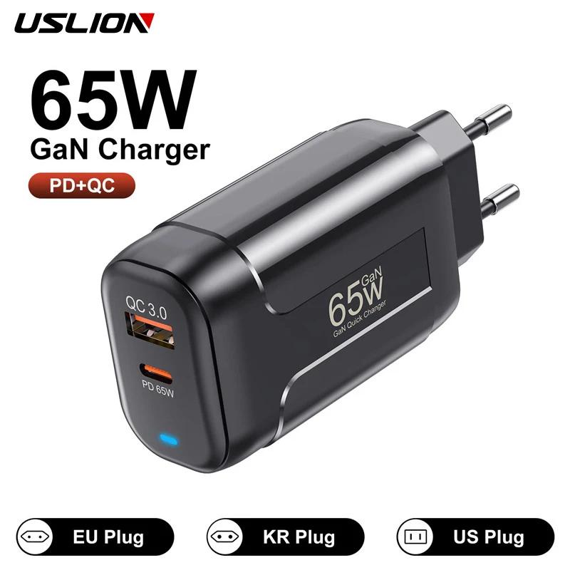 USLION 65W GaN USB CŸ , Ʈ PPS º  , Ｚ QC3.0 PD3.0,  15, 14, 13  ޴ 